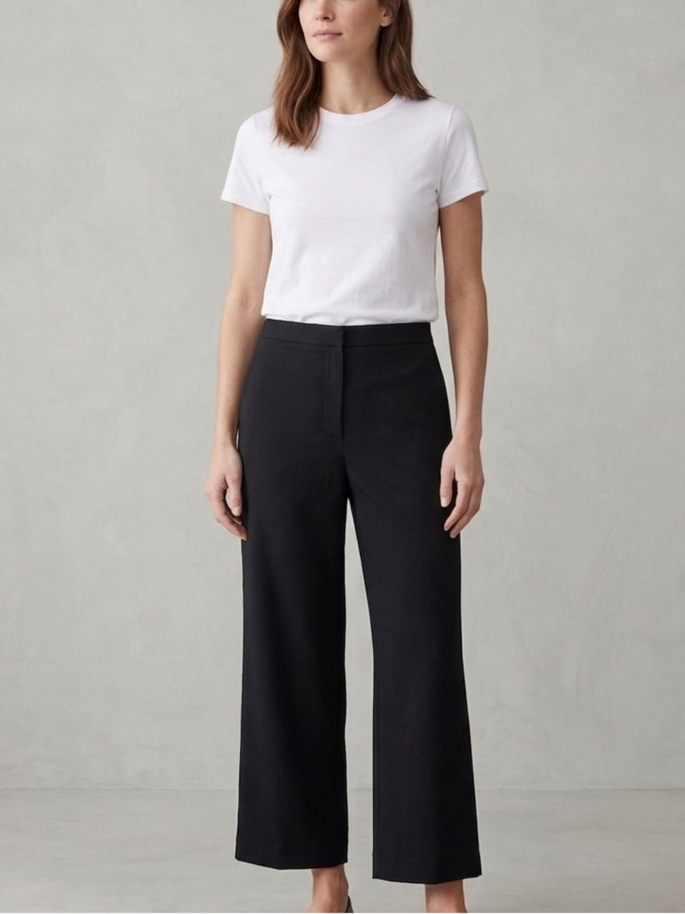 Lafayette 148 Sz 4 Petite Black Silk Minimalist Pants